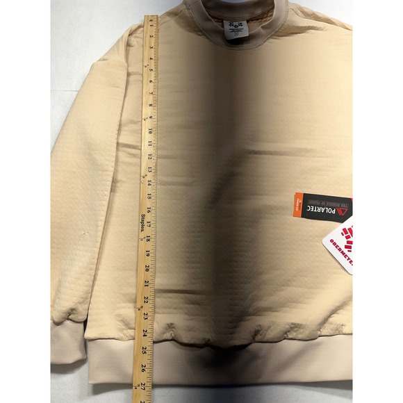 Obermeyer Quilted Fleece Pullover Sweatshirt Beige Polartec Size S - Picture 6 of 7